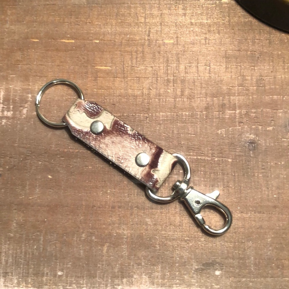 Handmade genuine leather keychain